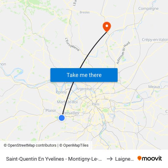 Saint-Quentin En Yvelines - Montigny-Le-Bretonneux to Laigneville map