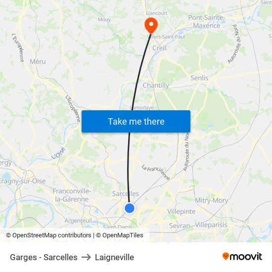 Garges - Sarcelles to Laigneville map