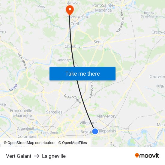 Vert Galant to Laigneville map