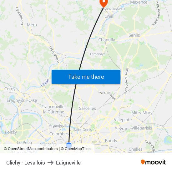Clichy - Levallois to Laigneville map