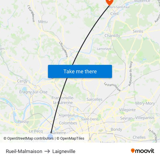 Rueil-Malmaison to Laigneville map