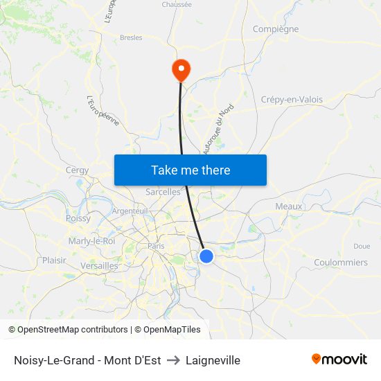 Noisy-Le-Grand - Mont D'Est to Laigneville map