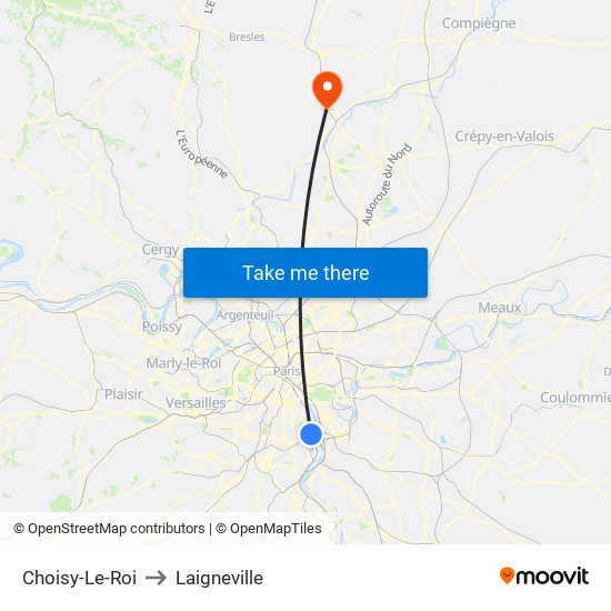 Choisy-Le-Roi to Laigneville map
