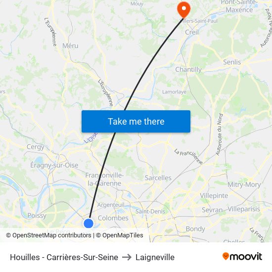 Houilles - Carrières-Sur-Seine to Laigneville map