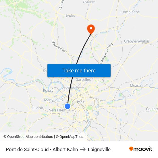 Pont de Saint-Cloud - Albert Kahn to Laigneville map