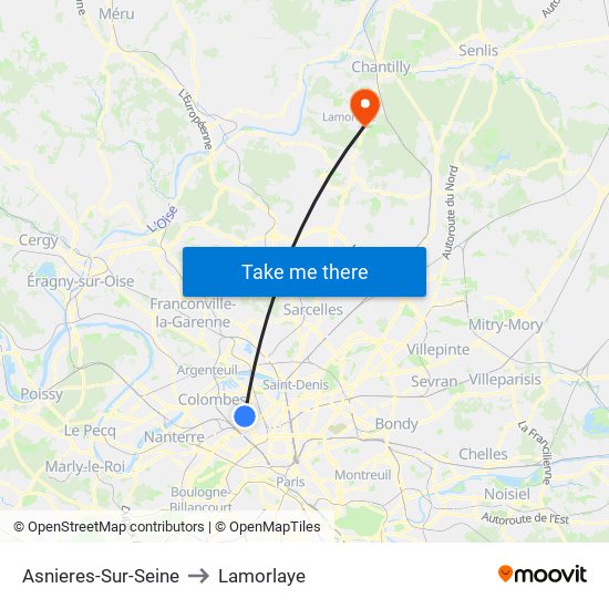 Asnieres-Sur-Seine to Lamorlaye map