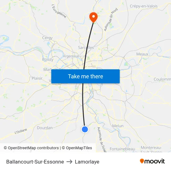 Ballancourt-Sur-Essonne to Lamorlaye map