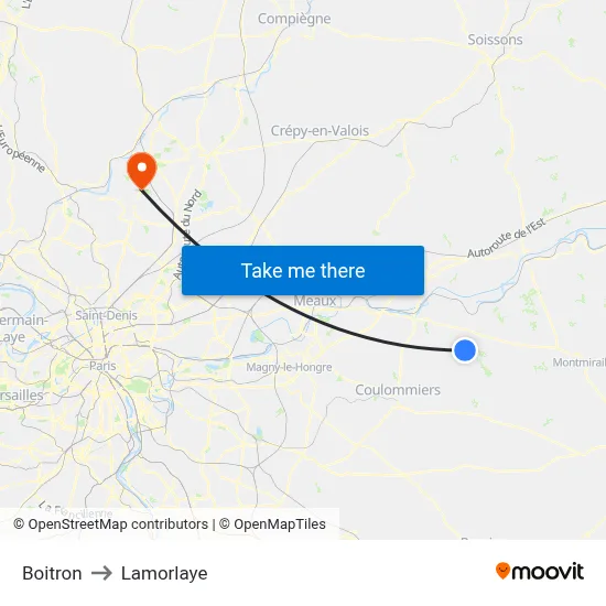 Boitron to Lamorlaye map