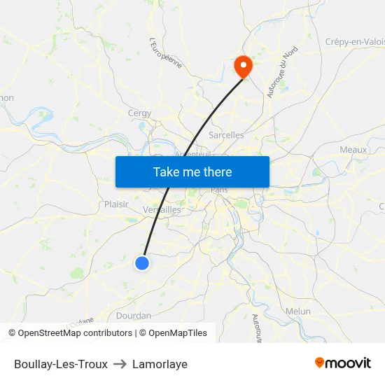 Boullay-Les-Troux to Lamorlaye map