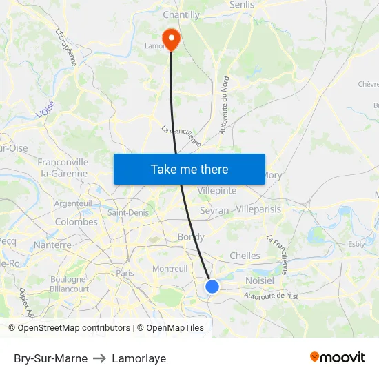 Bry-Sur-Marne to Lamorlaye map