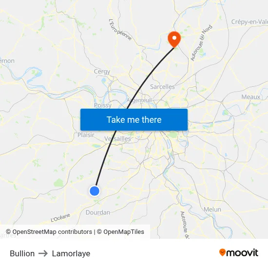 Bullion to Lamorlaye map