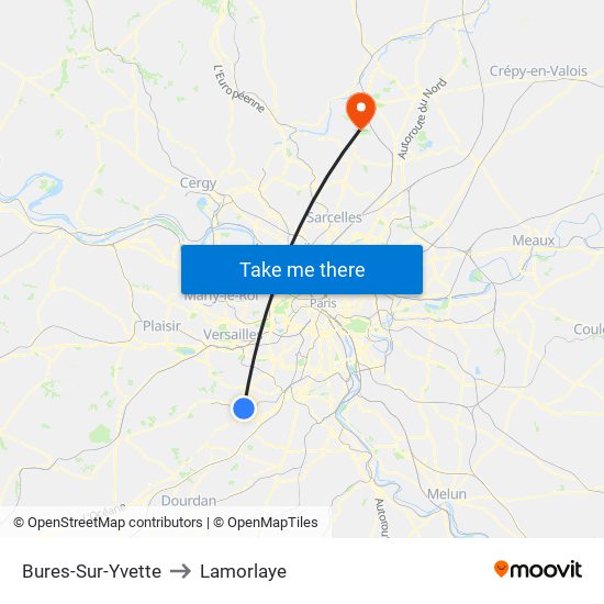 Bures-Sur-Yvette to Lamorlaye map