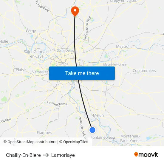 Chailly-En-Biere to Lamorlaye map
