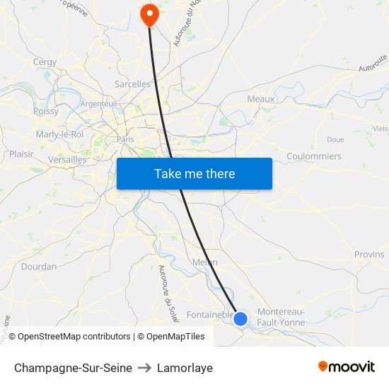 Champagne-Sur-Seine to Lamorlaye map