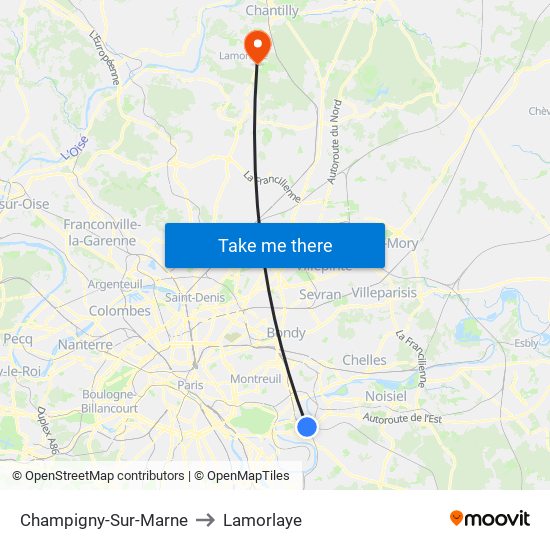 Champigny-Sur-Marne to Lamorlaye map