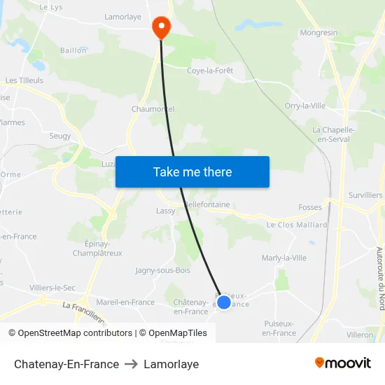 Chatenay-En-France to Lamorlaye map
