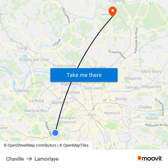 Chaville to Lamorlaye map