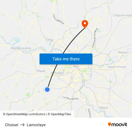 Choisel to Lamorlaye map