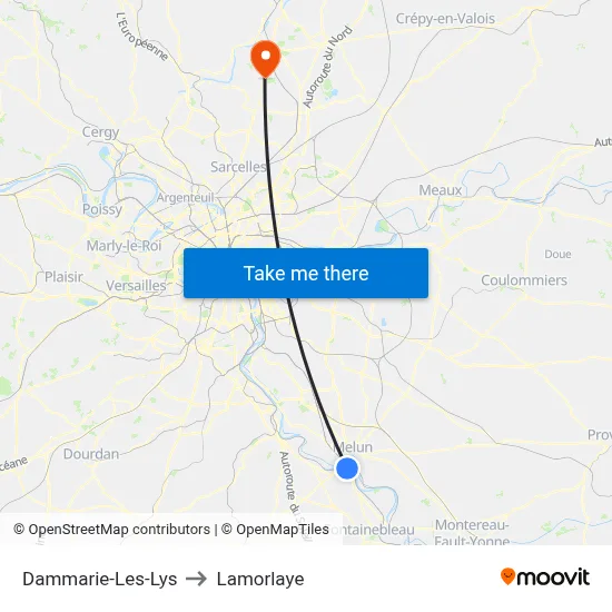 Dammarie-Les-Lys to Lamorlaye map