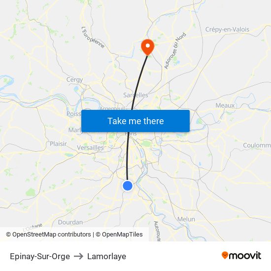 Epinay-Sur-Orge to Lamorlaye map