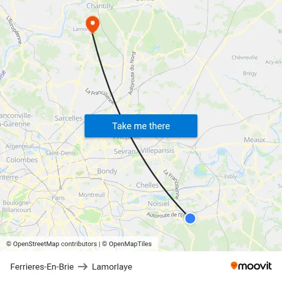 Ferrieres-En-Brie to Lamorlaye map