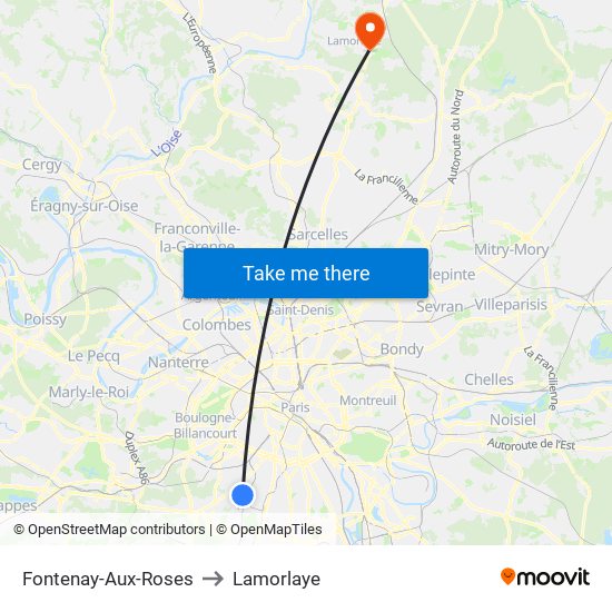 Fontenay-Aux-Roses to Lamorlaye map