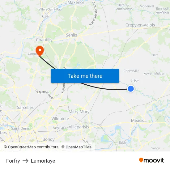 Forfry to Lamorlaye map