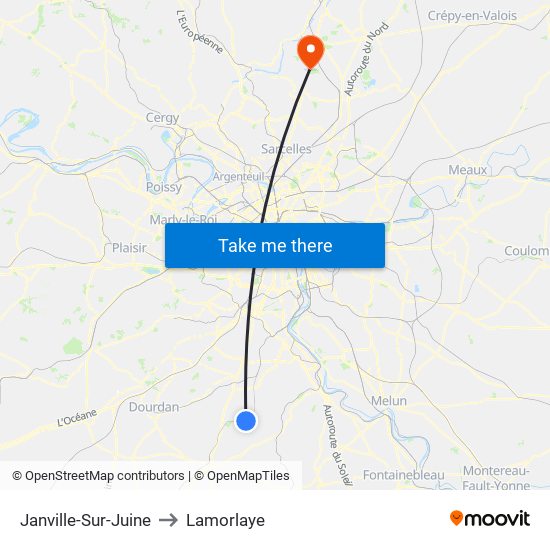 Janville-Sur-Juine to Lamorlaye map