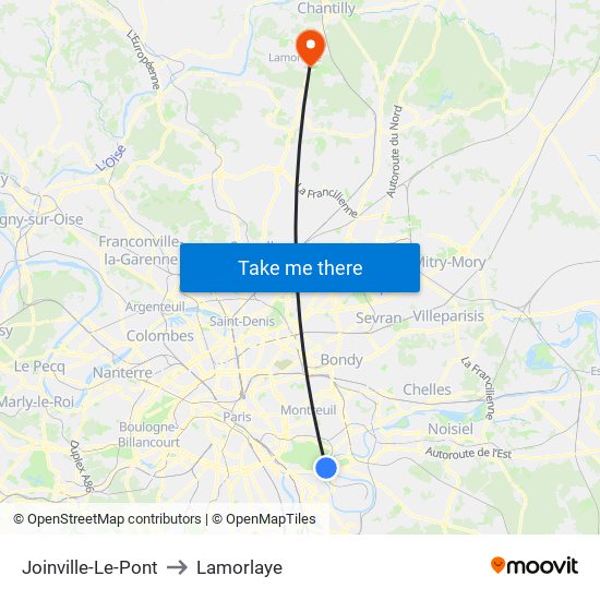 Joinville-Le-Pont to Lamorlaye map