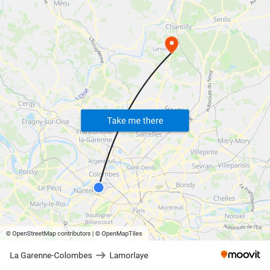 La Garenne-Colombes to Lamorlaye map