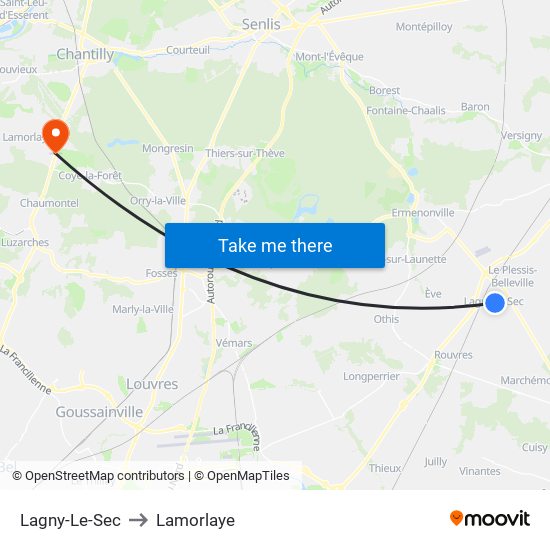 Lagny-Le-Sec to Lamorlaye map