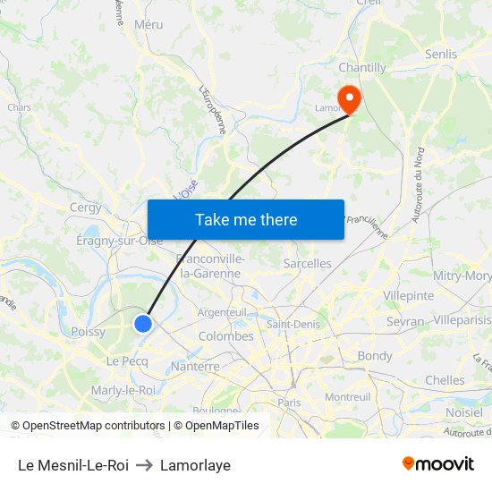 Le Mesnil-Le-Roi to Lamorlaye map