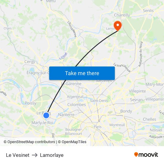 Le Vesinet to Lamorlaye map