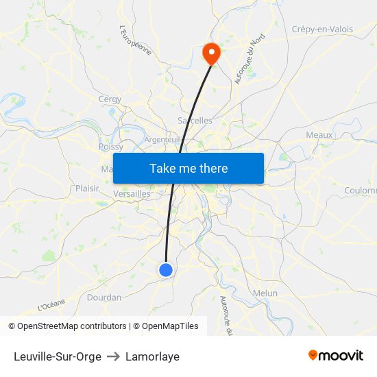 Leuville-Sur-Orge to Lamorlaye map