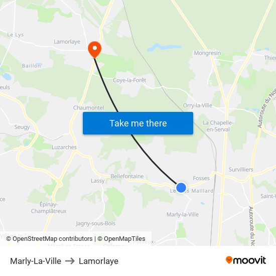 Marly-La-Ville to Lamorlaye map