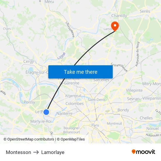 Montesson to Lamorlaye map