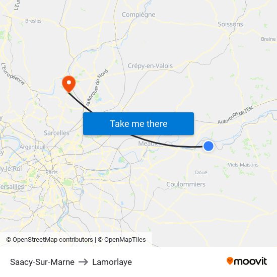 Saacy-Sur-Marne to Lamorlaye map