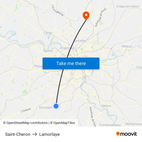 Saint-Cheron to Lamorlaye map