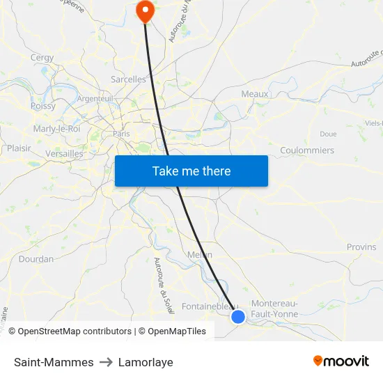 Saint-Mammes to Lamorlaye map