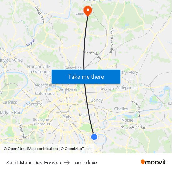 Saint-Maur-Des-Fosses to Lamorlaye map
