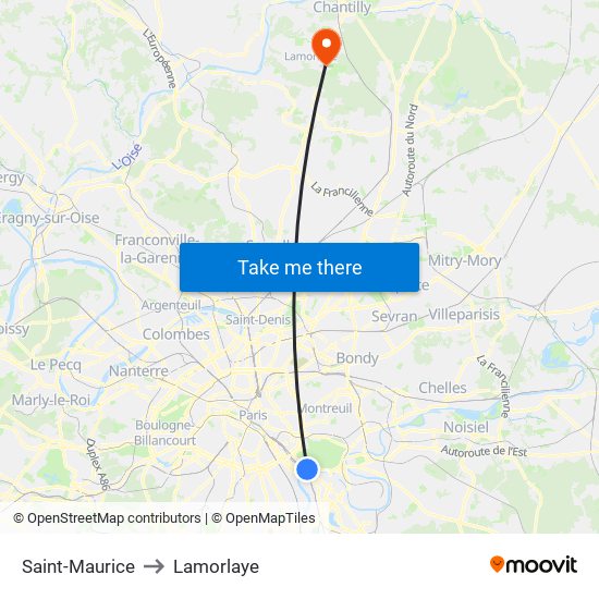 Saint-Maurice to Lamorlaye map
