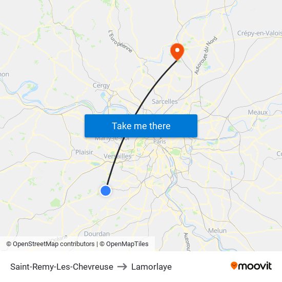 Saint-Remy-Les-Chevreuse to Lamorlaye map