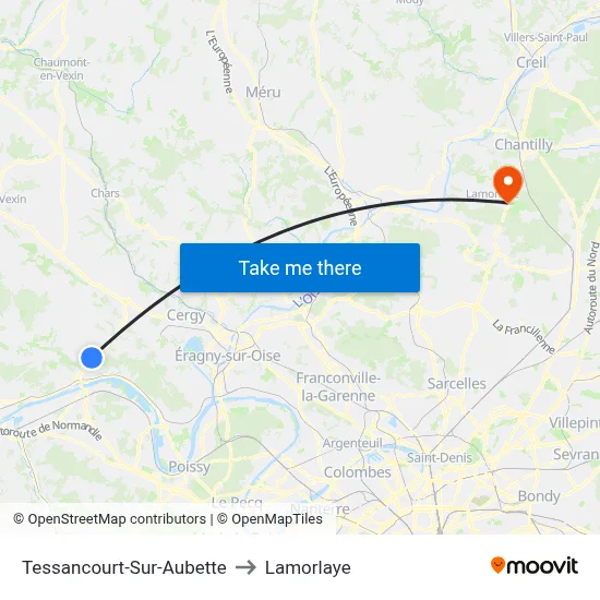 Tessancourt-Sur-Aubette to Lamorlaye map