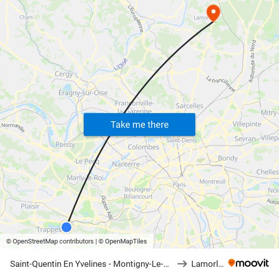 Saint-Quentin En Yvelines - Montigny-Le-Bretonneux to Lamorlaye map