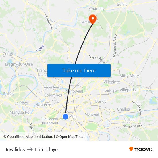 Invalides to Lamorlaye map