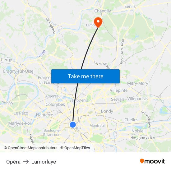 Opéra to Lamorlaye map