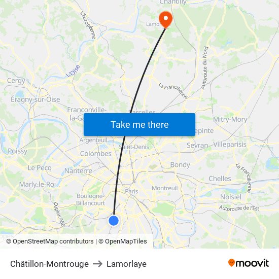 Châtillon-Montrouge to Lamorlaye map