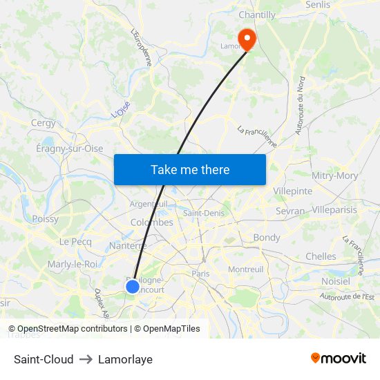 Saint-Cloud to Lamorlaye map