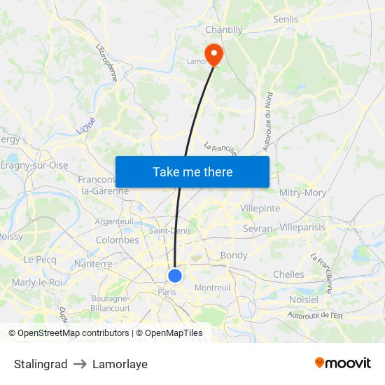 Stalingrad to Lamorlaye map