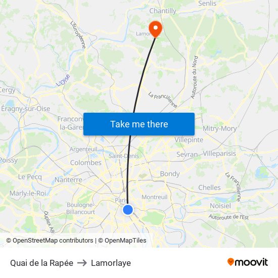Quai de la Rapée to Lamorlaye map